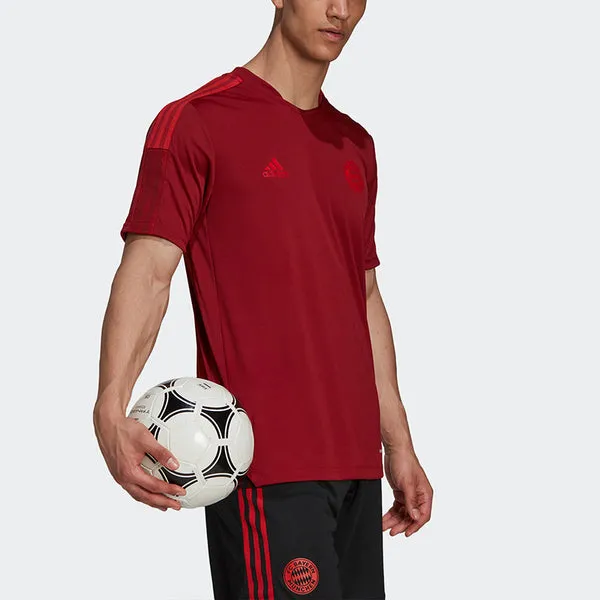adidas Sports Training Short Sleeve Soccer/Football 21-22 Season Bayern Munich Black Red