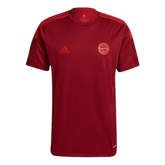 adidas Sports Training Short Sleeve Soccer/Football 21-22 Season Bayern Munich Black Red
