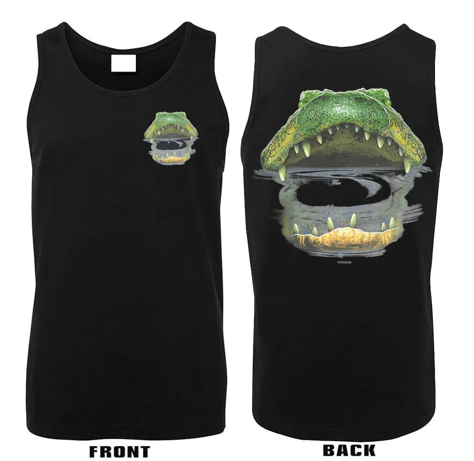Alligator Head Mens Singlet (Black, Double-Sided)