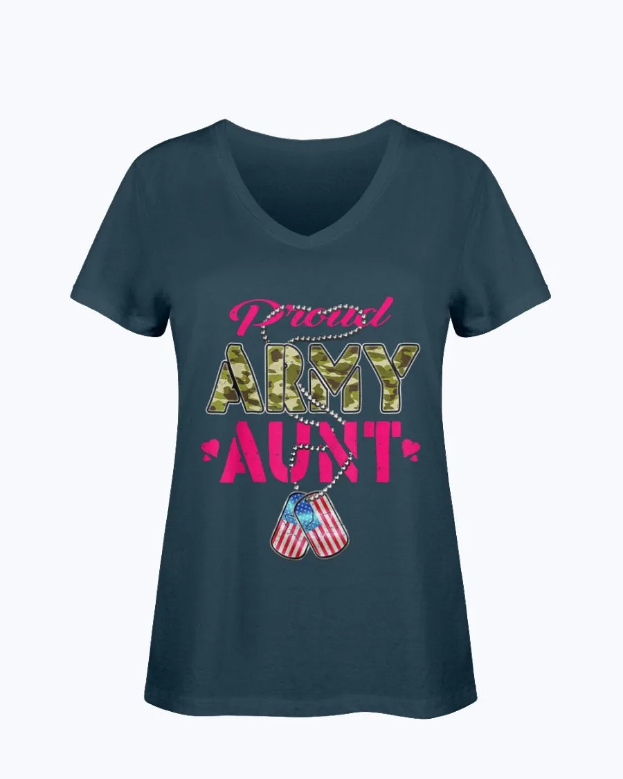 Army Proud Aunt Camo T-shirts