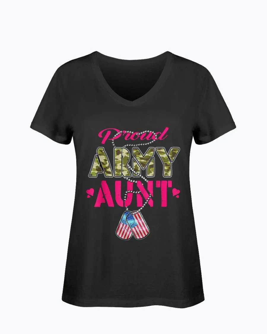 Army Proud Aunt Camo T-shirts