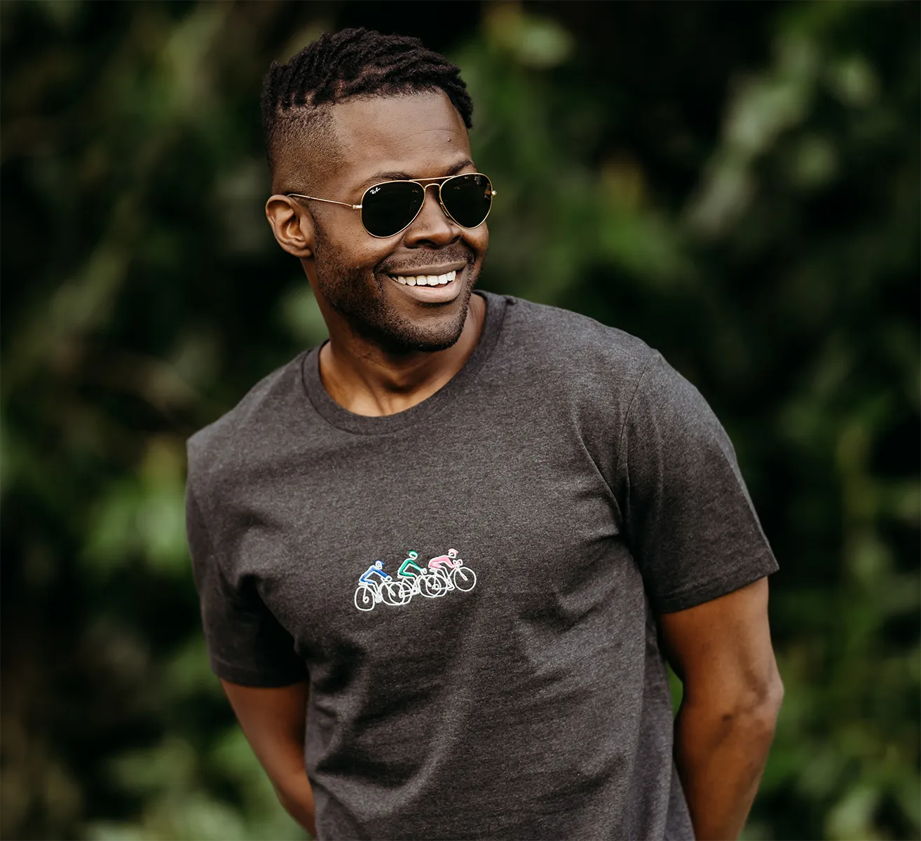 Bike Tour Embroidered T-Shirt