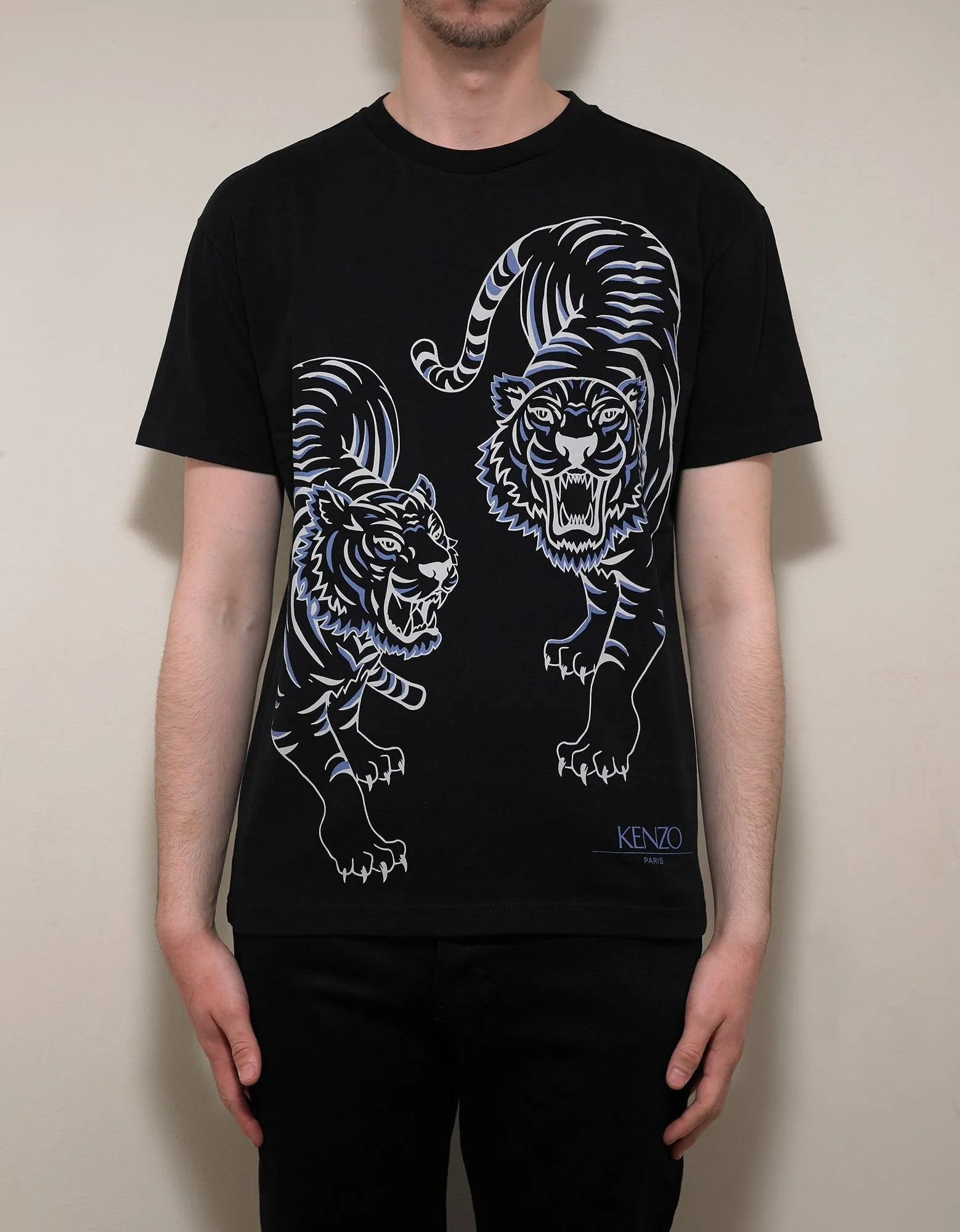 Black Double Tiger Print T-Shirt