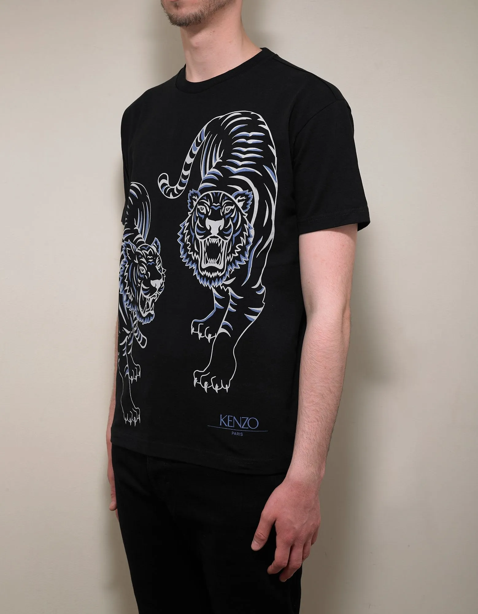 Black Double Tiger Print T-Shirt
