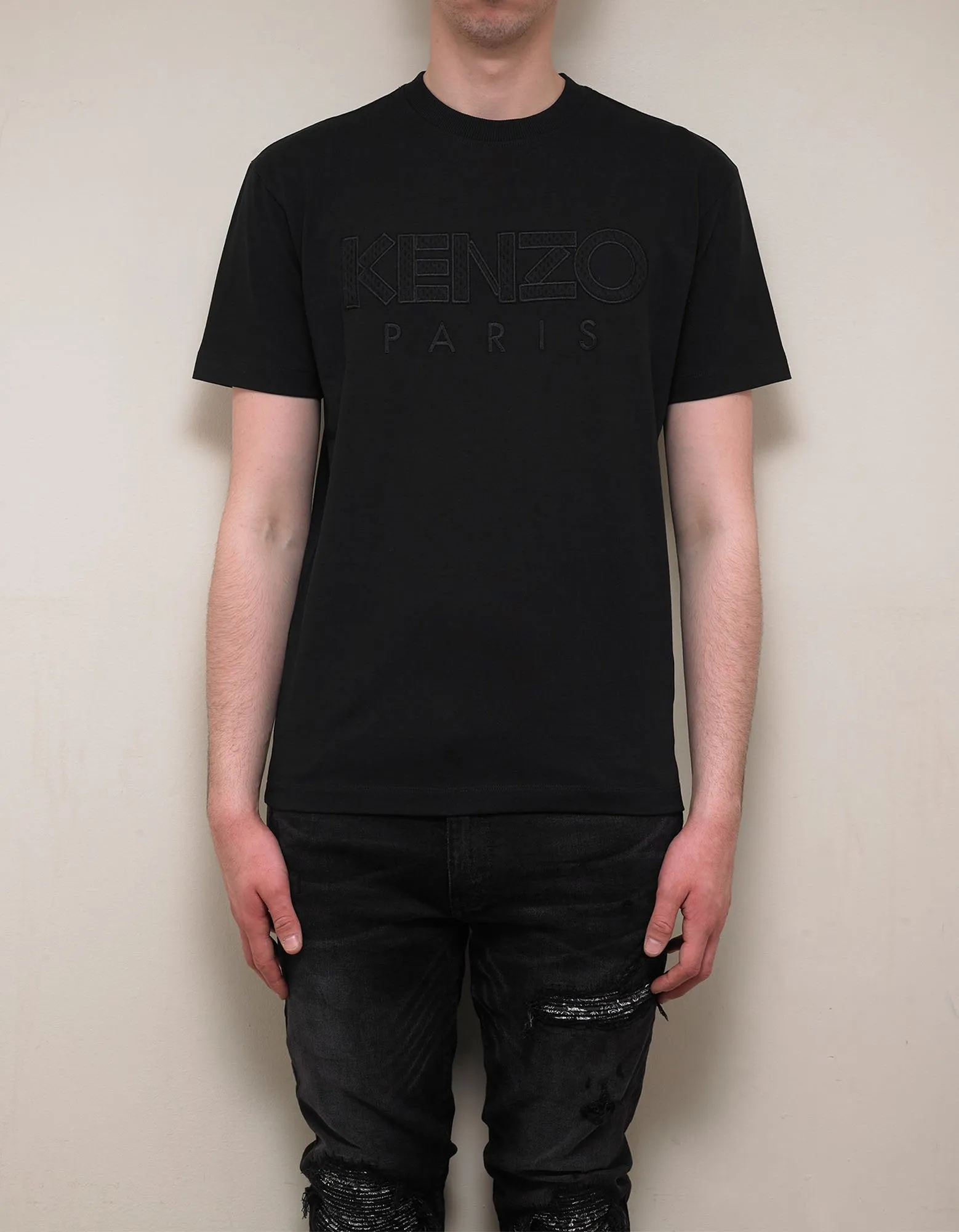Black Logo Embroidery T-Shirt