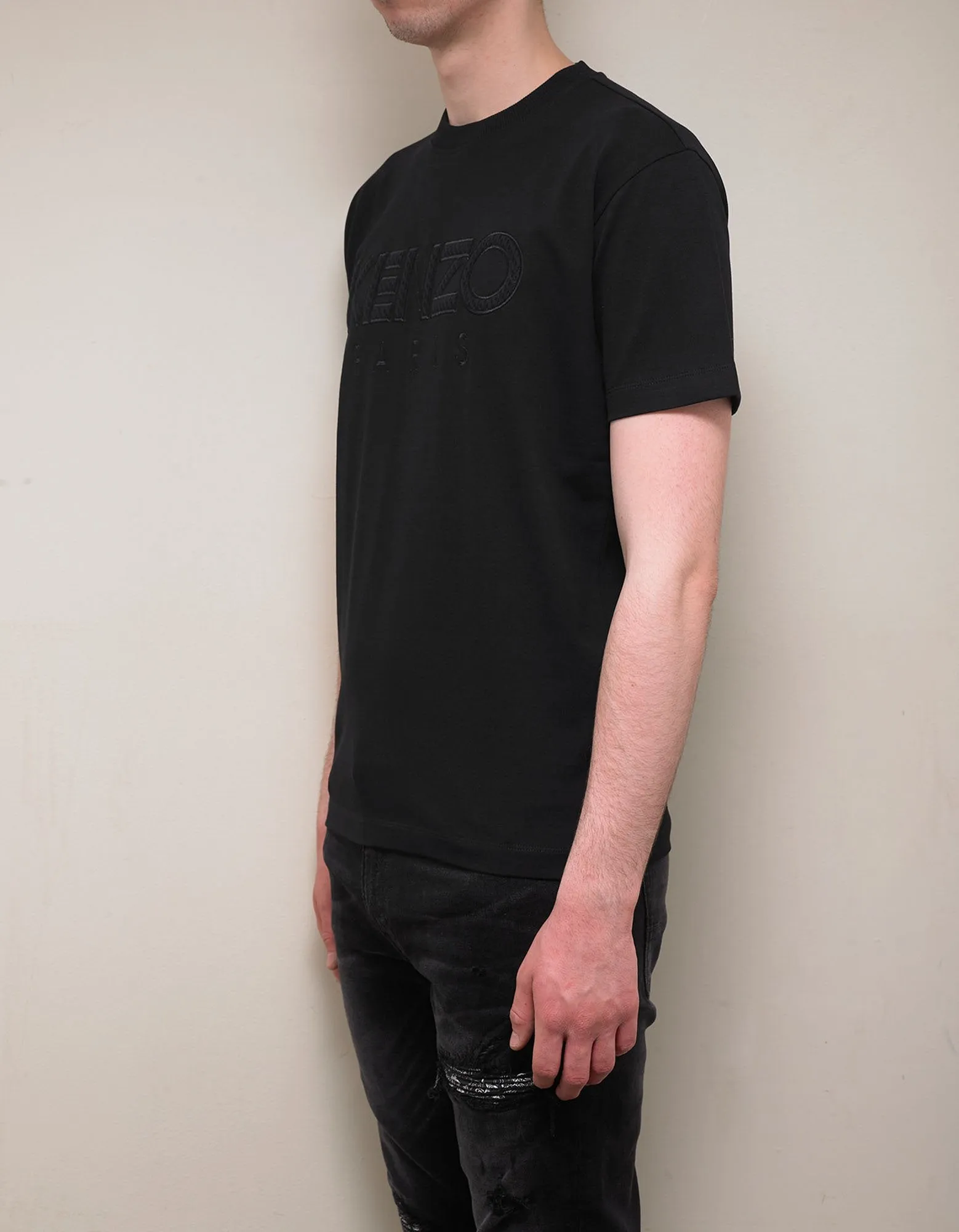 Black Logo Embroidery T-Shirt