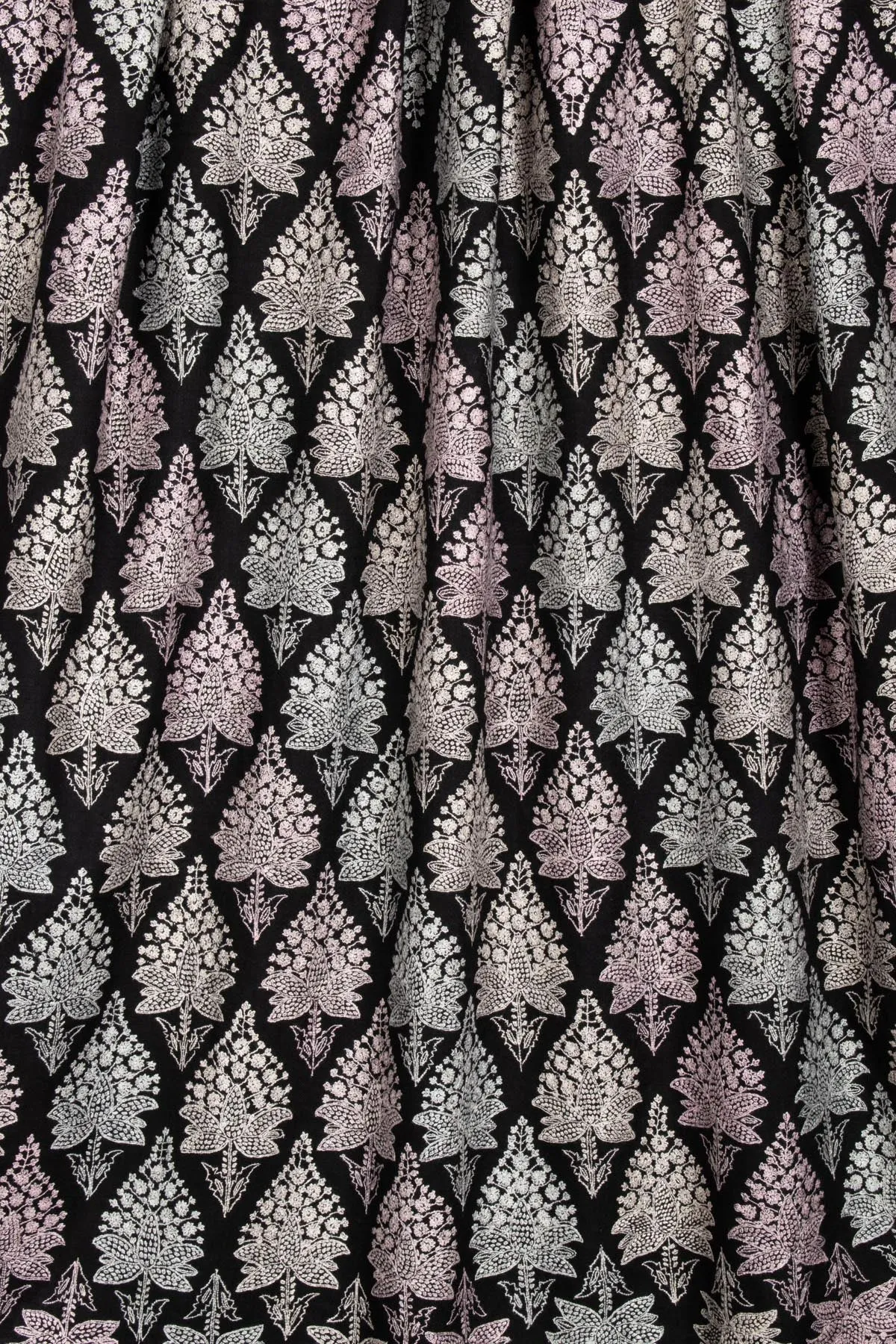 Black Pashmina Shawl Adorned with Vibrant Embroidery - NAPIER