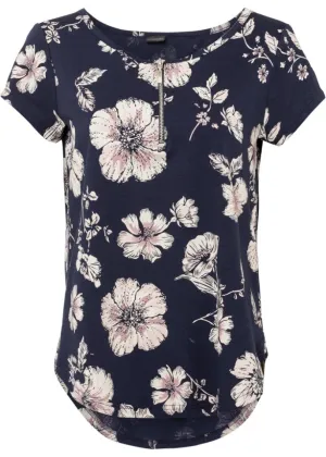 Bodyflirt zip-up shirt, blue