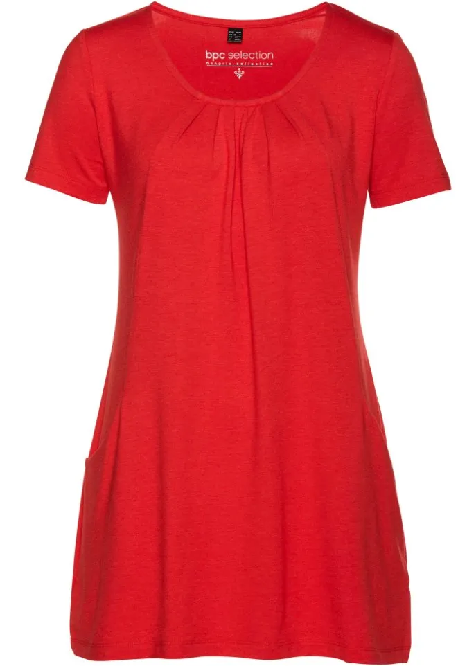 Bpc Selection Long Crew Neck Shirt, Red