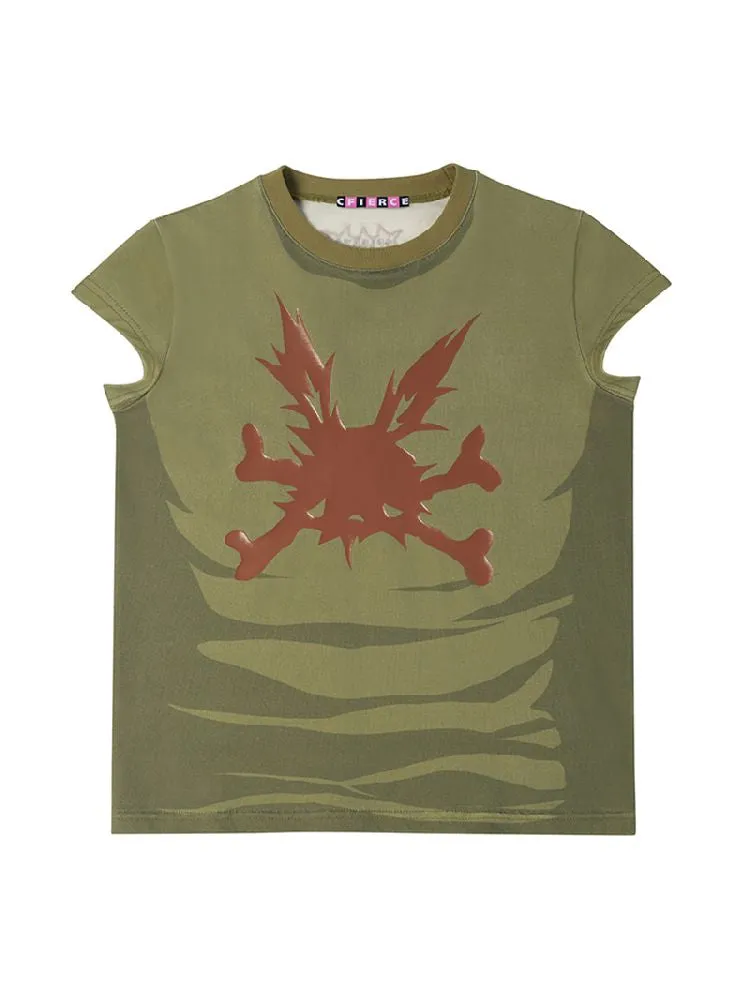 Bunny Skull Printed T-Shirt【s0000010236】