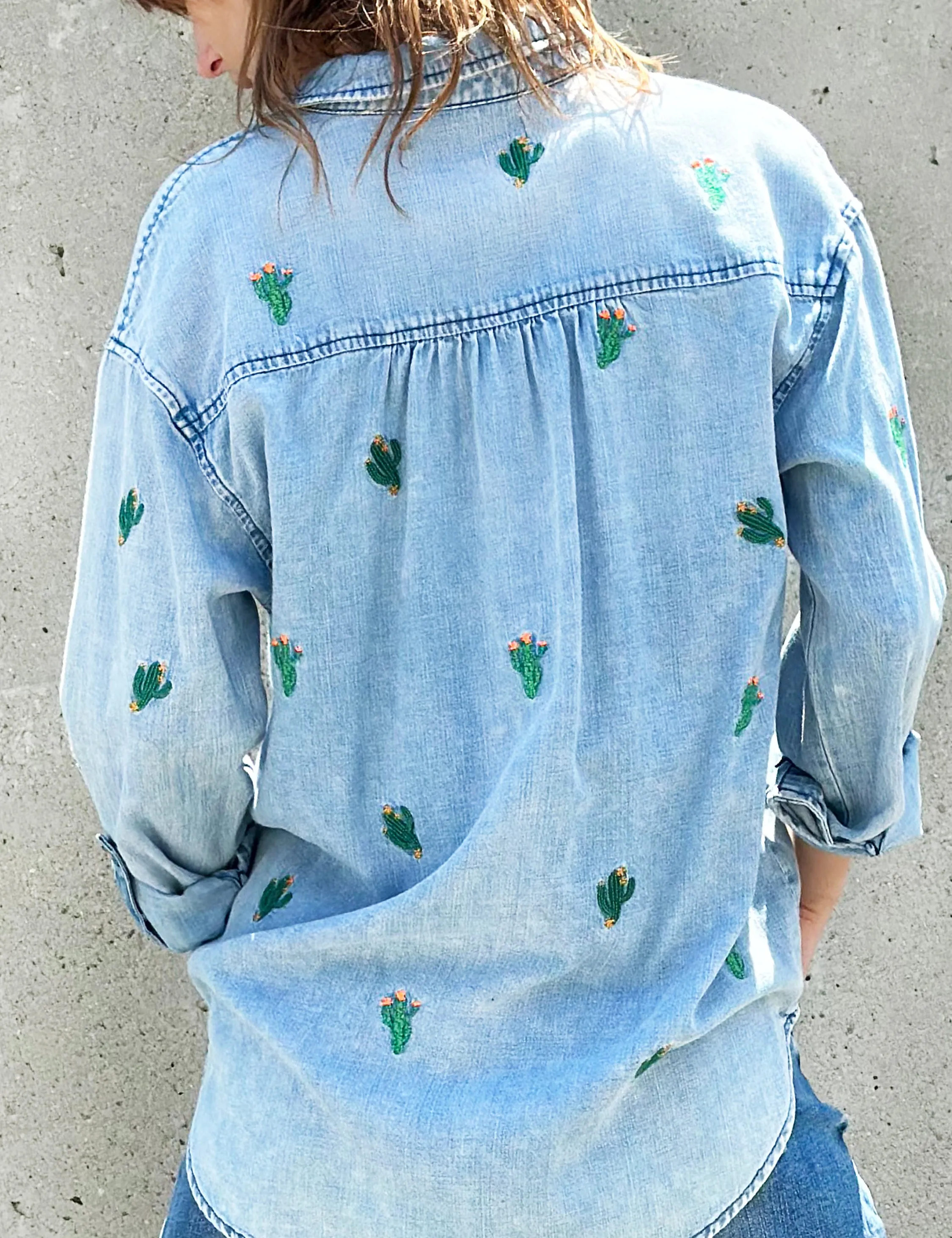 Cactus Embroidered Shirt