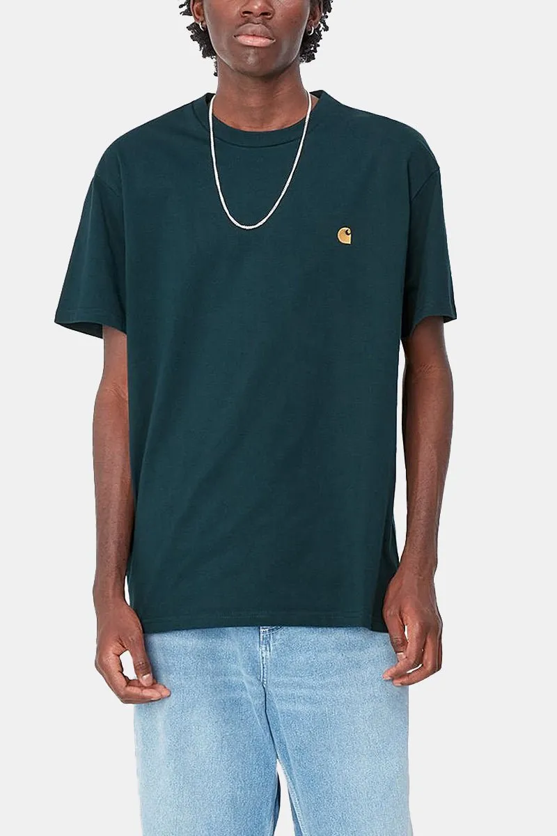 Carhartt WIP Short Sleeve Chase T-Shirt (Duck Blue/Gold)