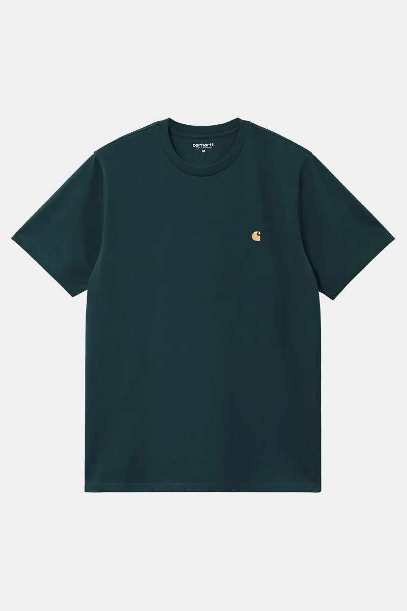Carhartt WIP Short Sleeve Chase T-Shirt (Duck Blue/Gold)