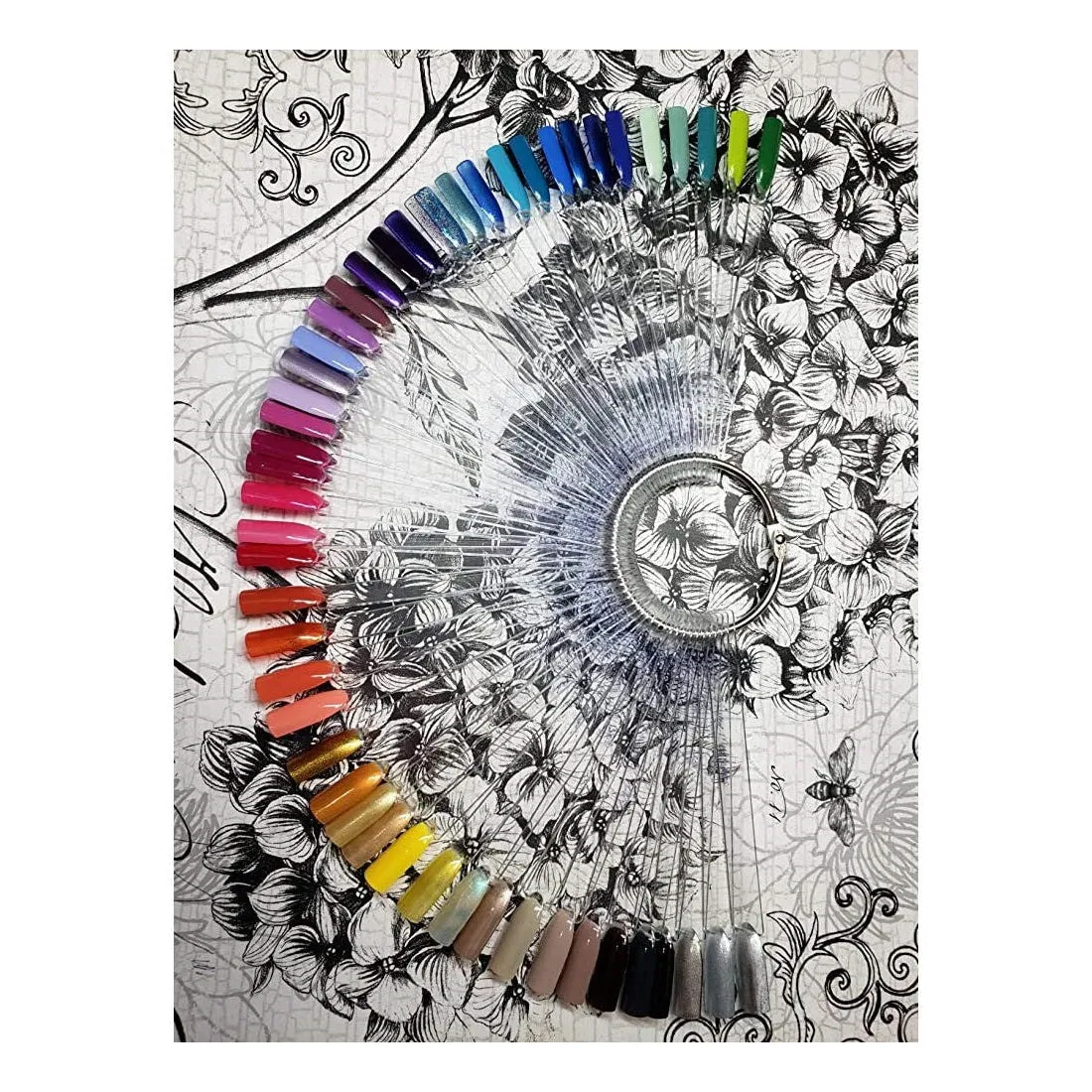 Clear Nail Swatch Sticks on Ring 50 Pieces