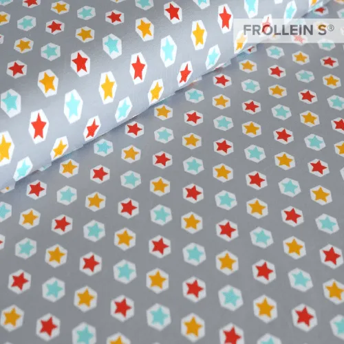 Cotton Jersey - Hexa Stars - Gray