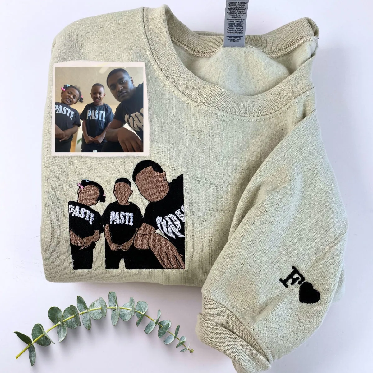 Custom Embroidered Father and Daughter T- shirt with Photo, Personalized Gift for Dad
