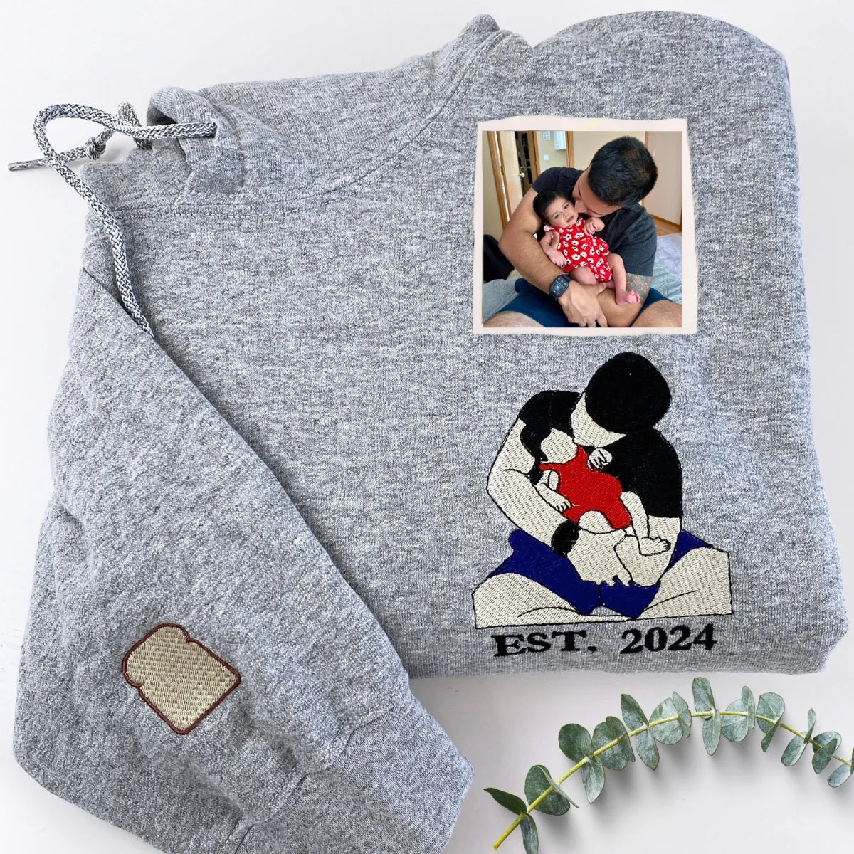 Custom Embroidered Father and Daughter T- shirt with Photo, Personalized Gift for Dad