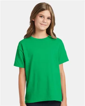 Custom Embroidered - Hanes - Ecosmart™ Youth T-Shirt - Kelly Green - 5370
