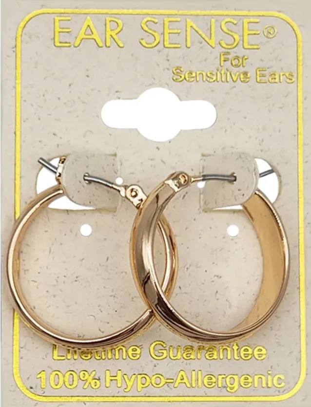 Ear Sense Earring F415 Gold 21mm Band Click Hoop