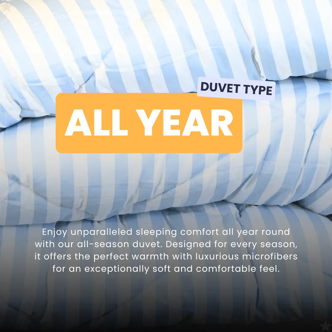 HappyDuvet Coastal Breeze - 100% Cotton All season Coverless duvet