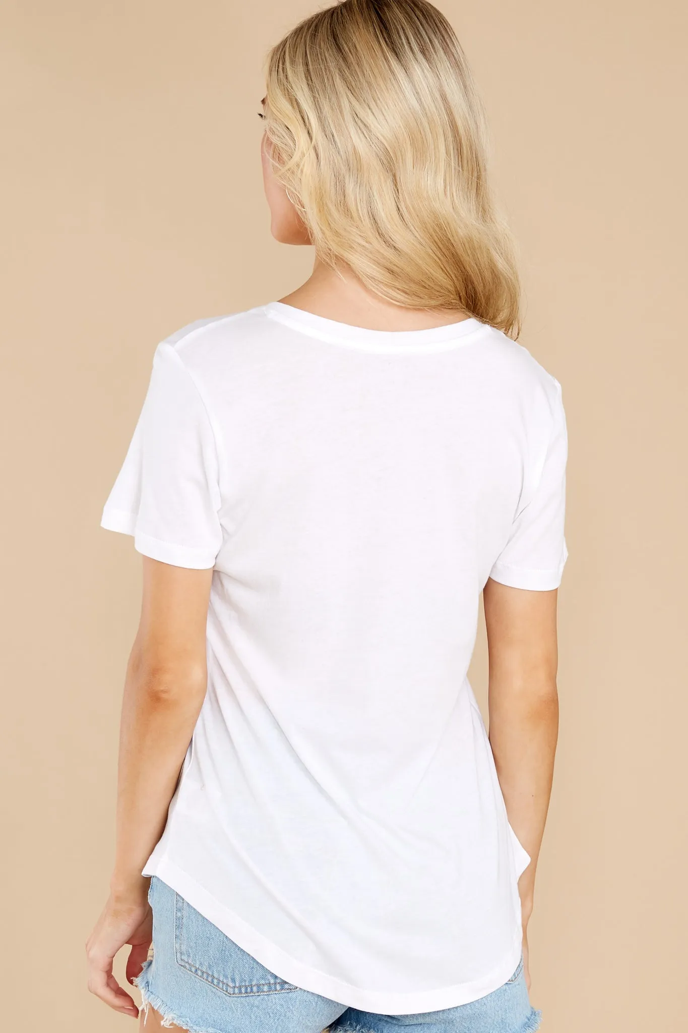 Kasey White Modal V-Neck Tee