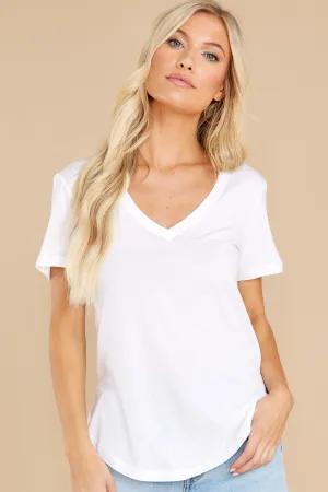 Kasey White Modal V-Neck Tee