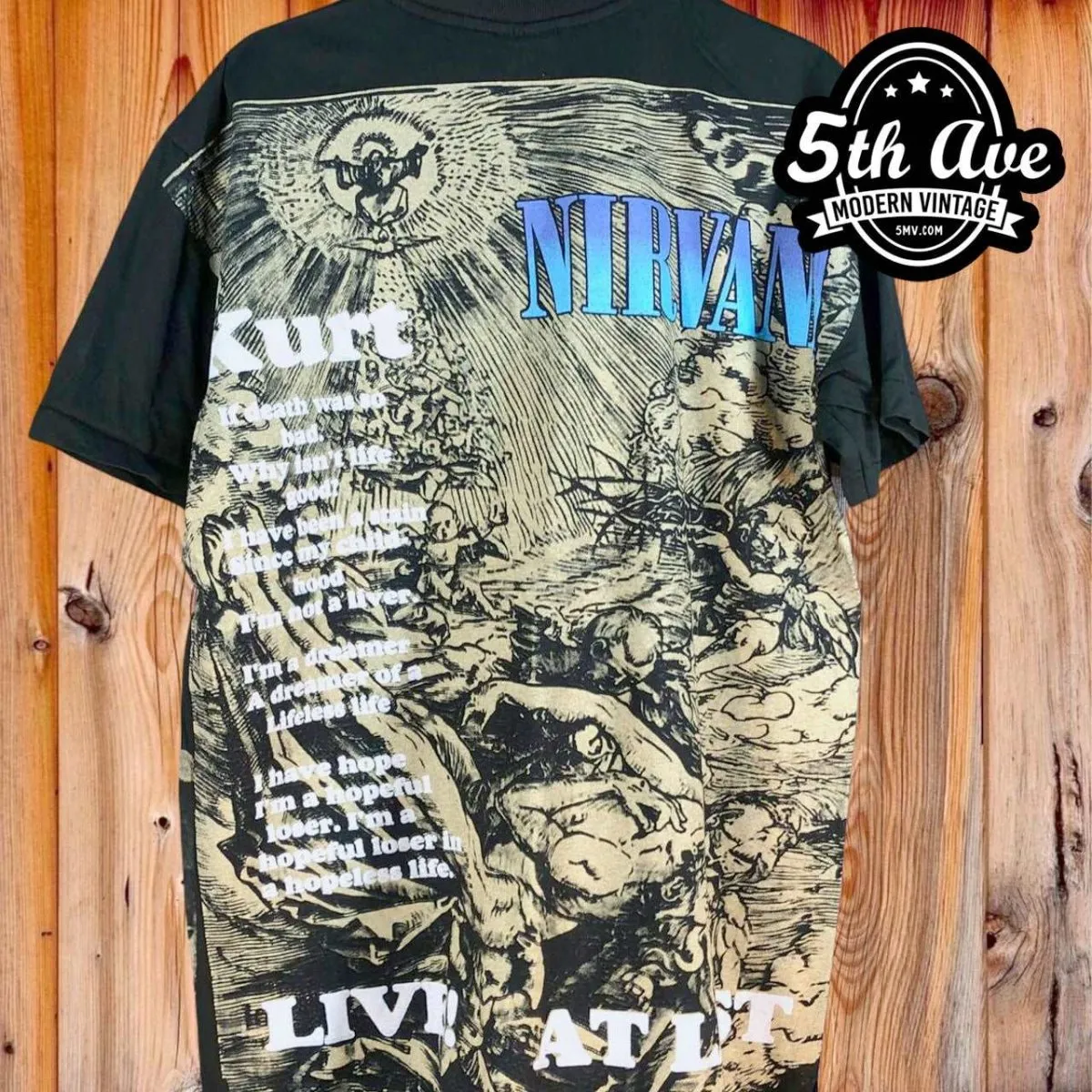 Kurt Cobain Nirvana Live at Last - AOP all over print New Vintage Band T shirt