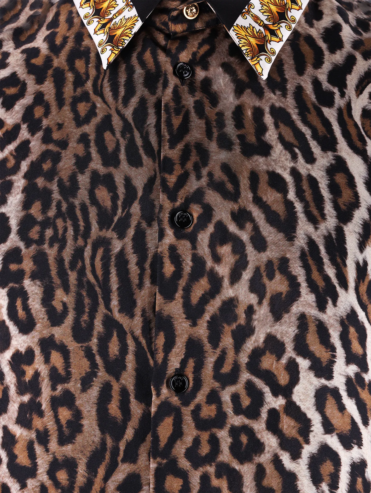 leopard-print silk shirt