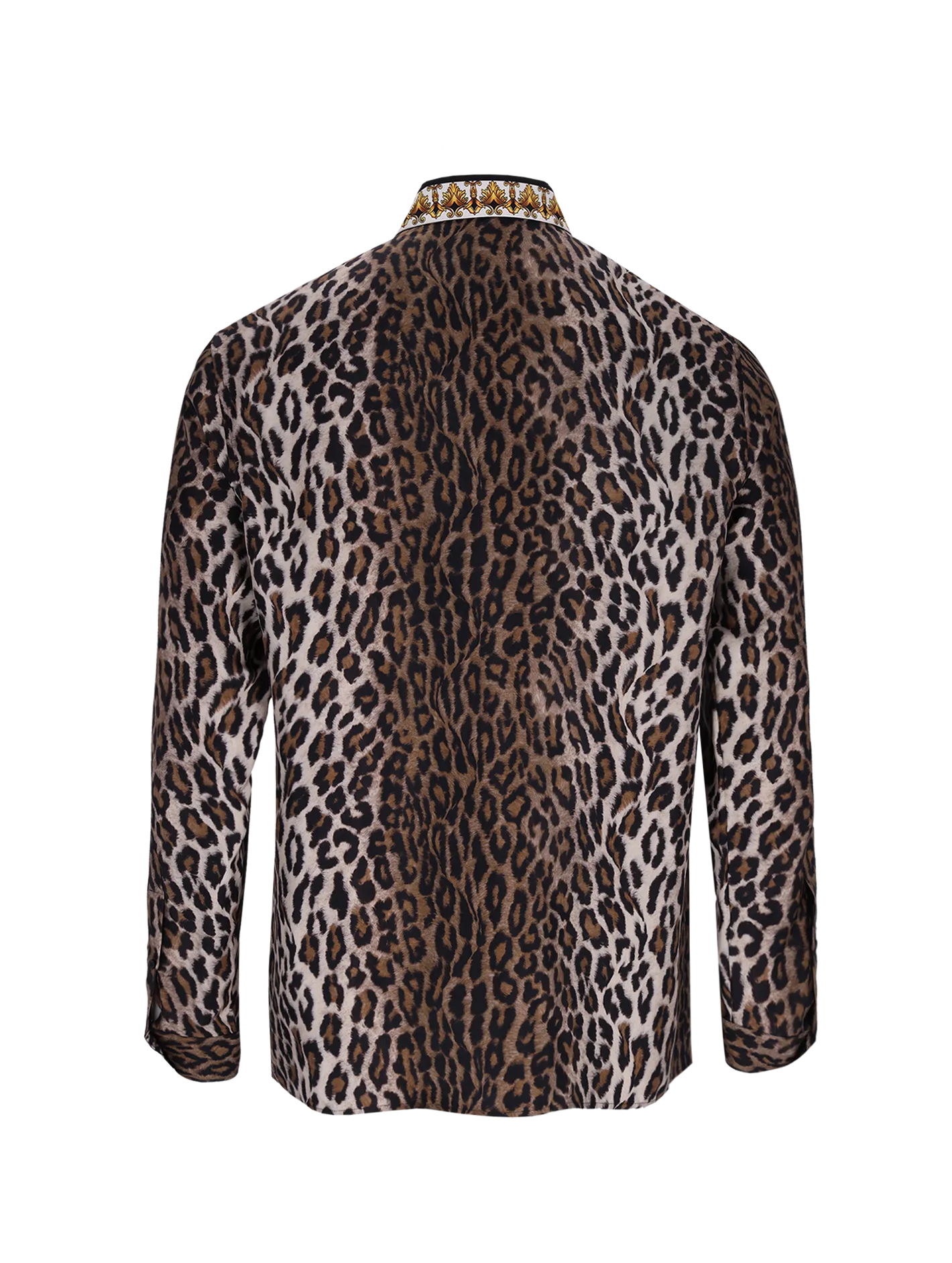 leopard-print silk shirt