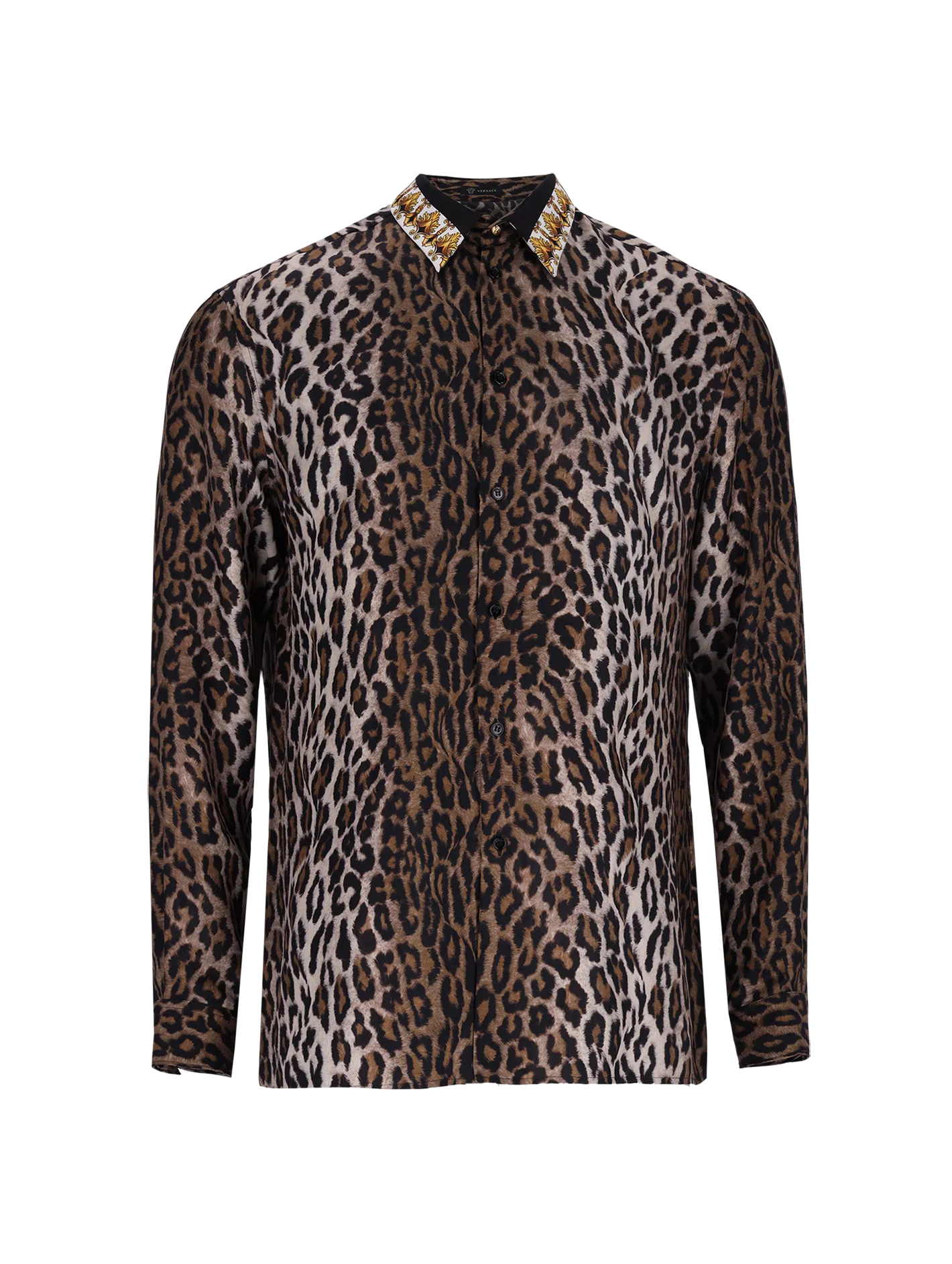 leopard-print silk shirt