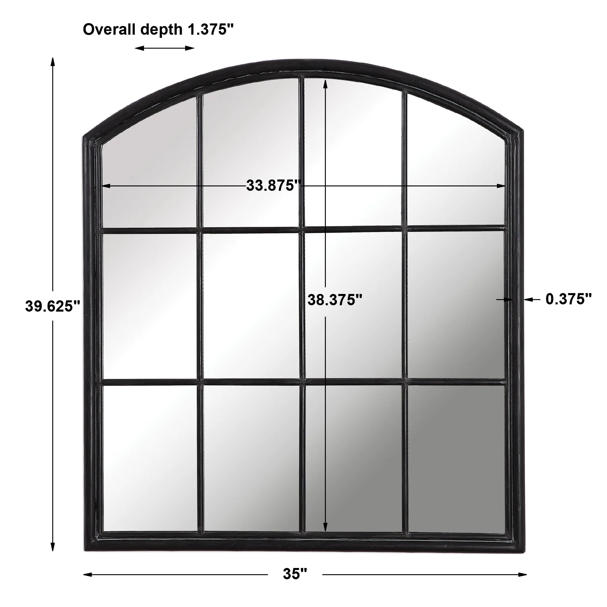 Lyda Aged Black Arch Mirror
