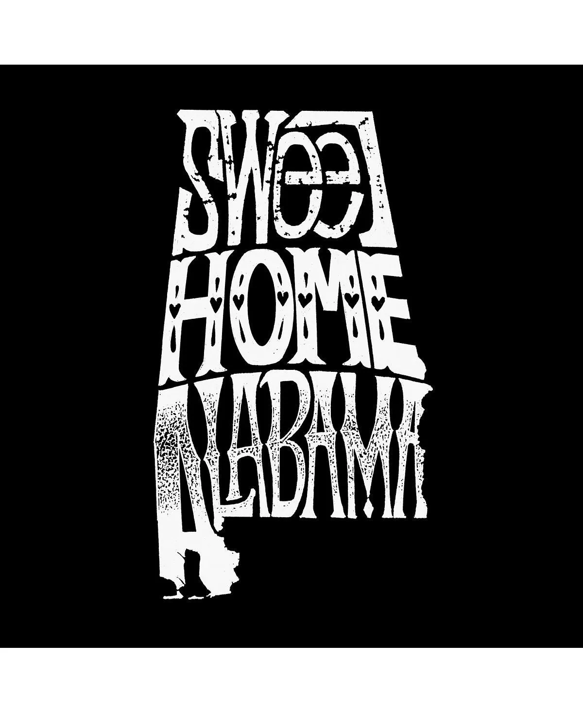 Men's sweet home alabama raglan t-shirt with word art LA Pop Art, gray