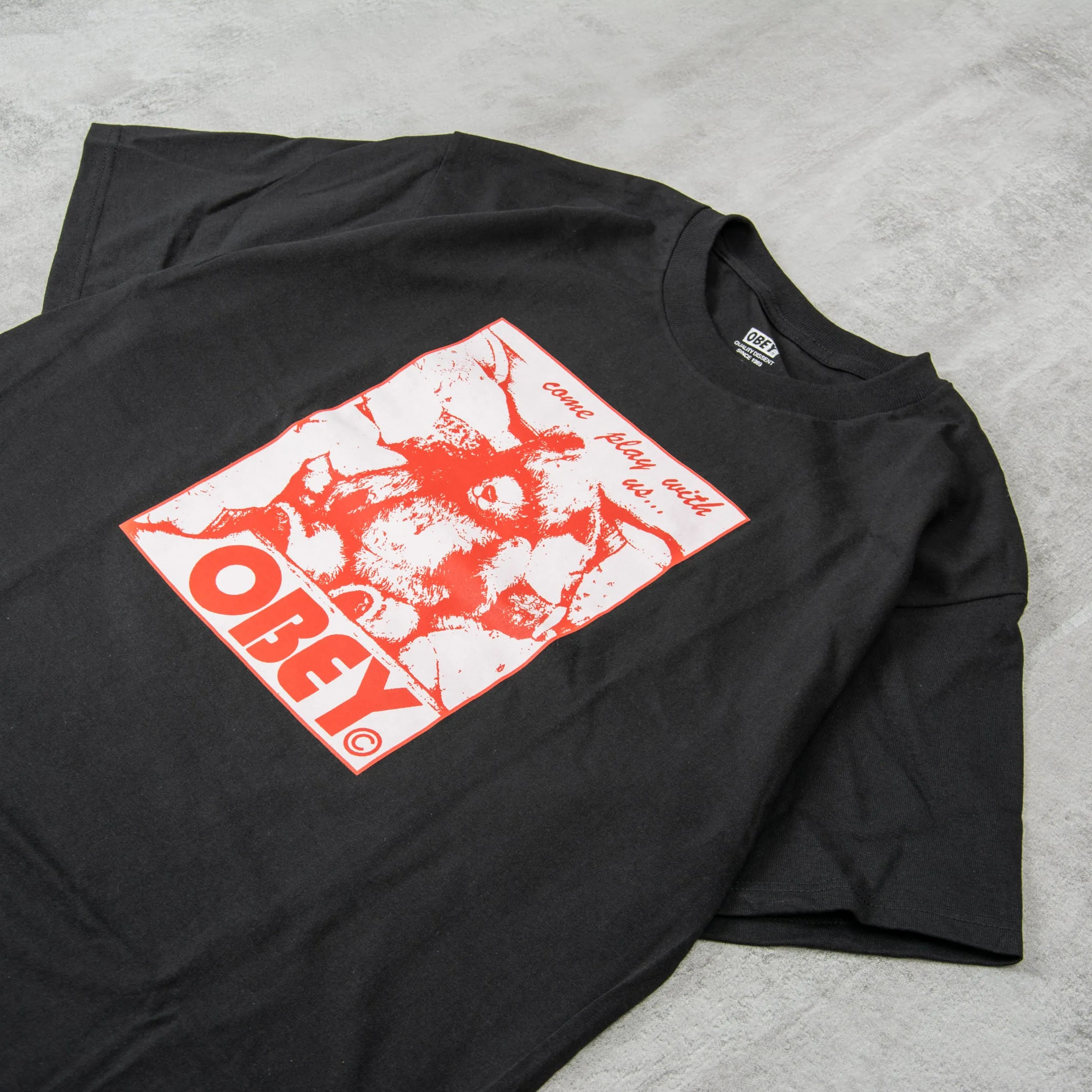 Obey Come Play With Us Tee - Black