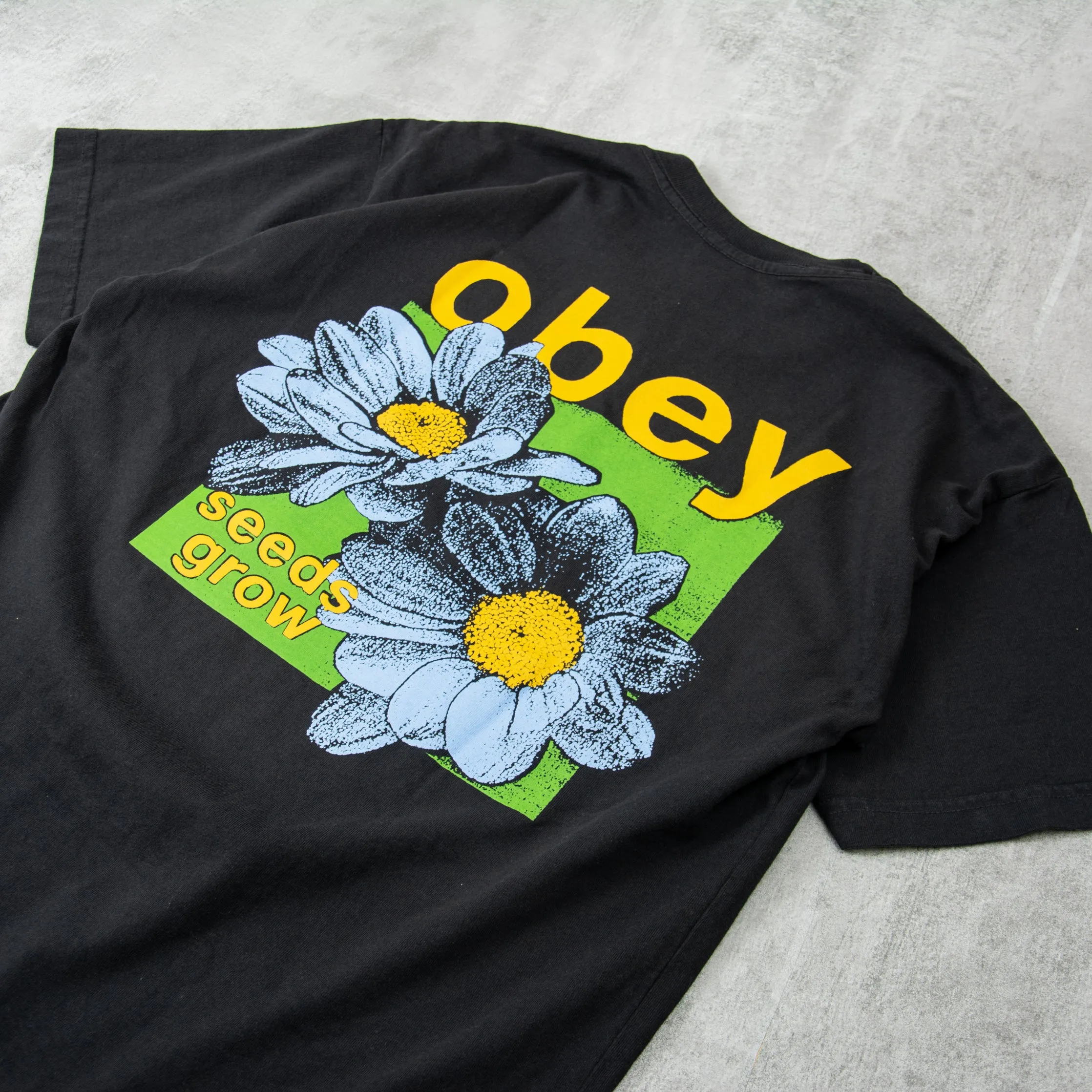 Obey Seeds Vintage Black Grow Tee - Classic Style with Eco-Friendly Design