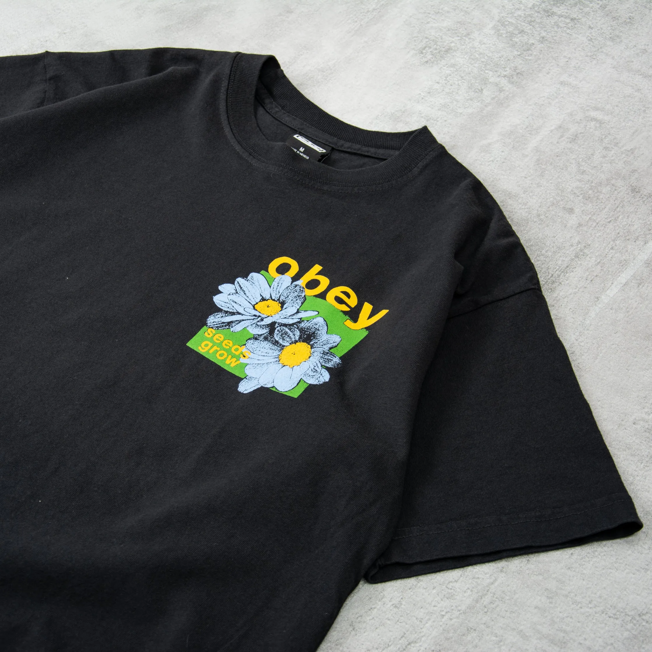 Obey Seeds Vintage Black Grow Tee - Classic Style with Eco-Friendly Design