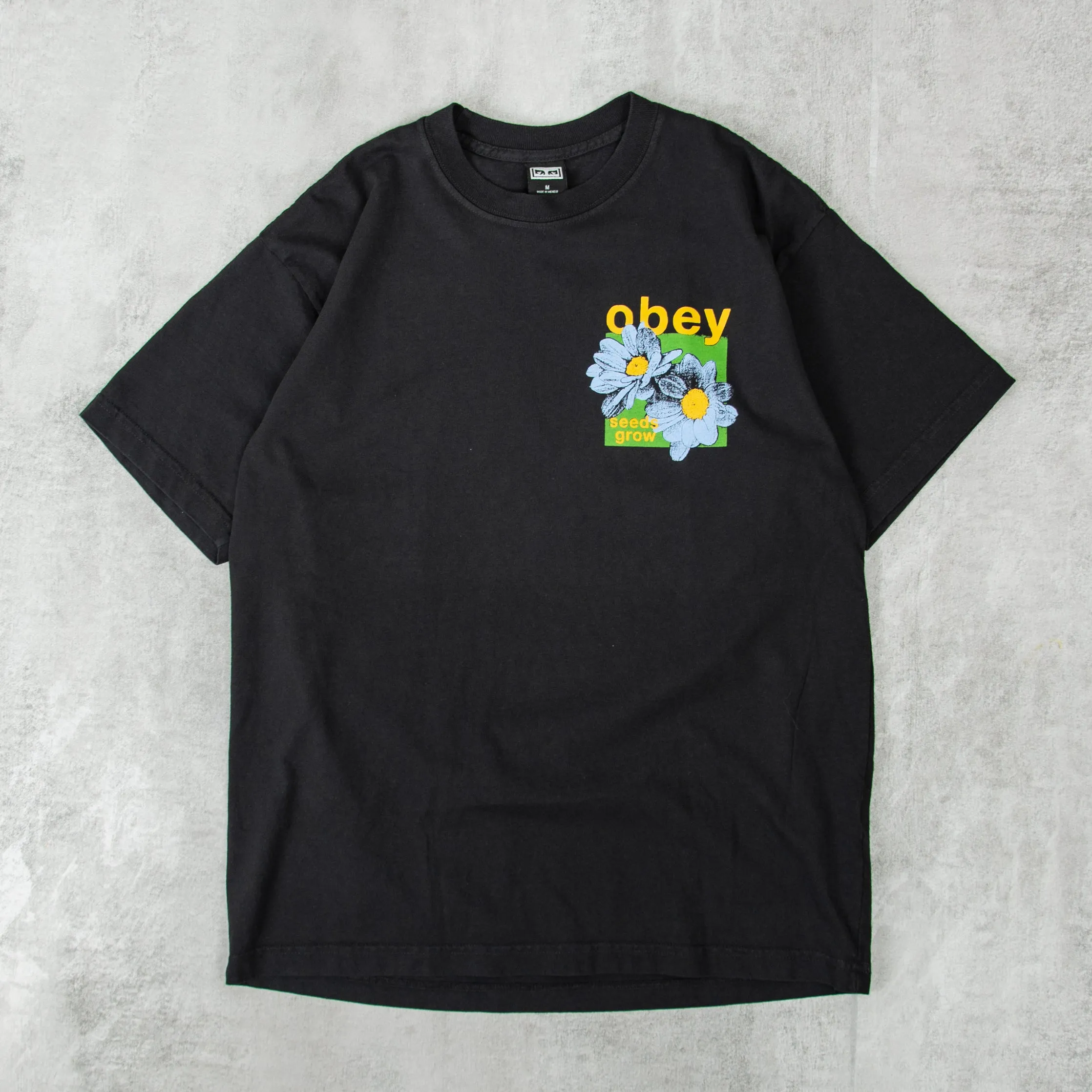 Obey Seeds Vintage Black Grow Tee - Classic Style with Eco-Friendly Design
