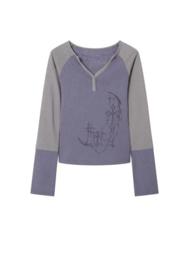 Printed long-sleeve T-shirt【s0000003076】