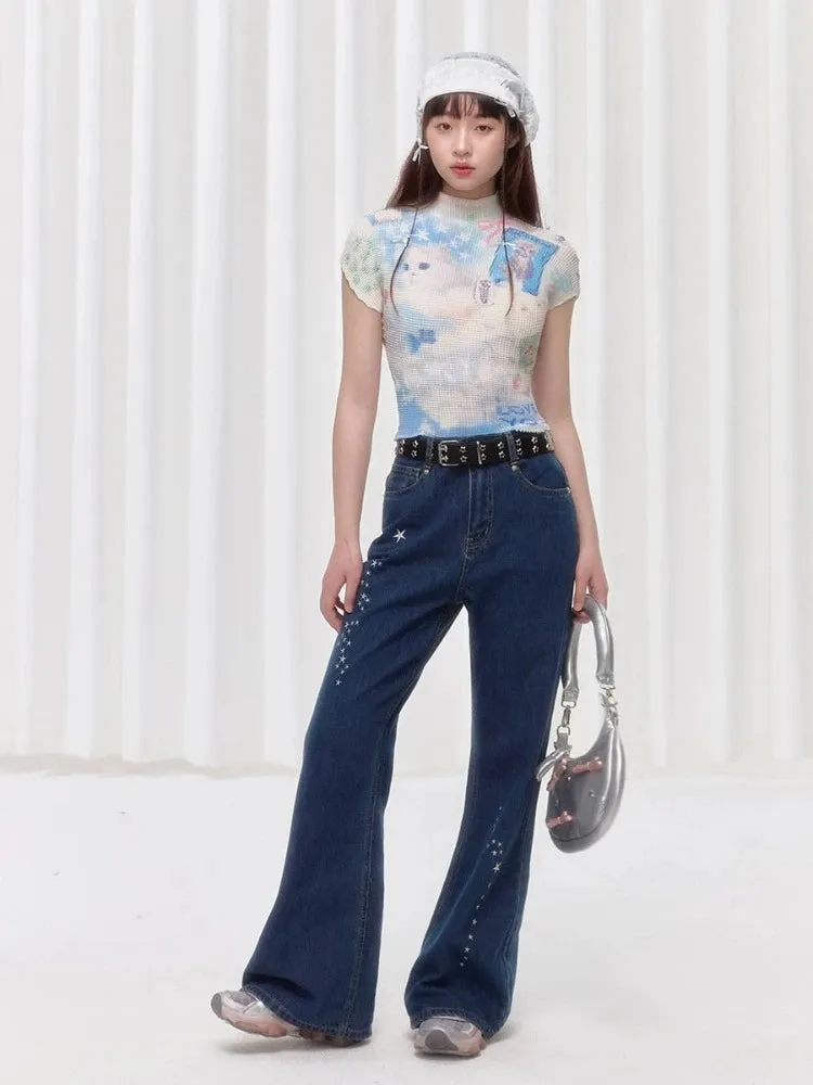 Printed pleated t-shirt【s0000008038】