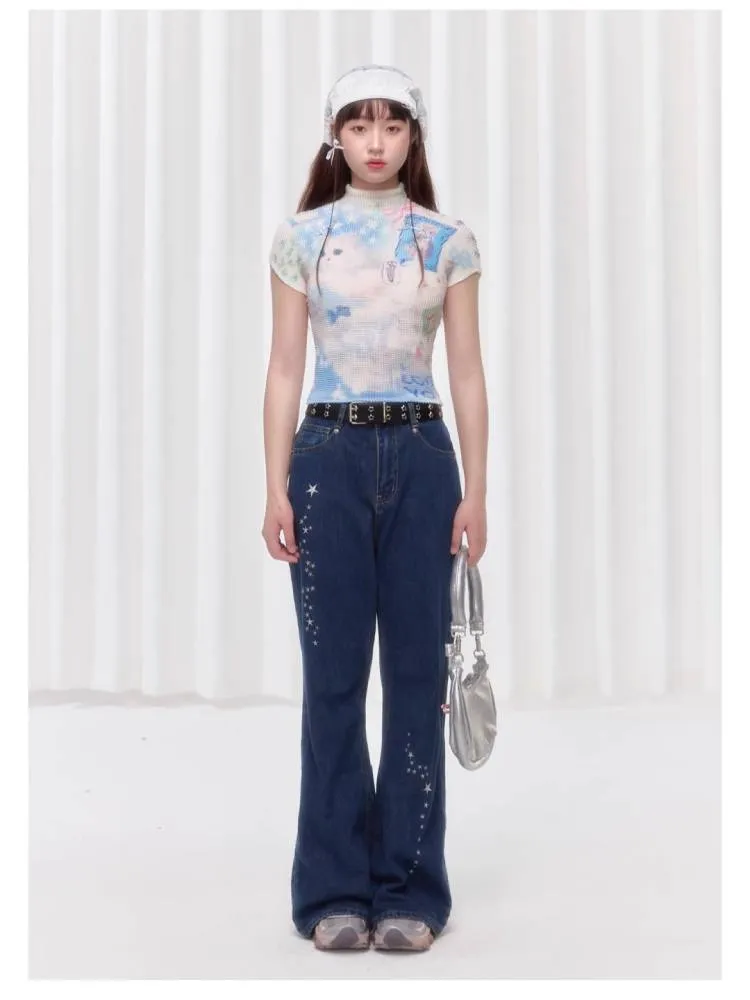 Printed pleated t-shirt【s0000008038】