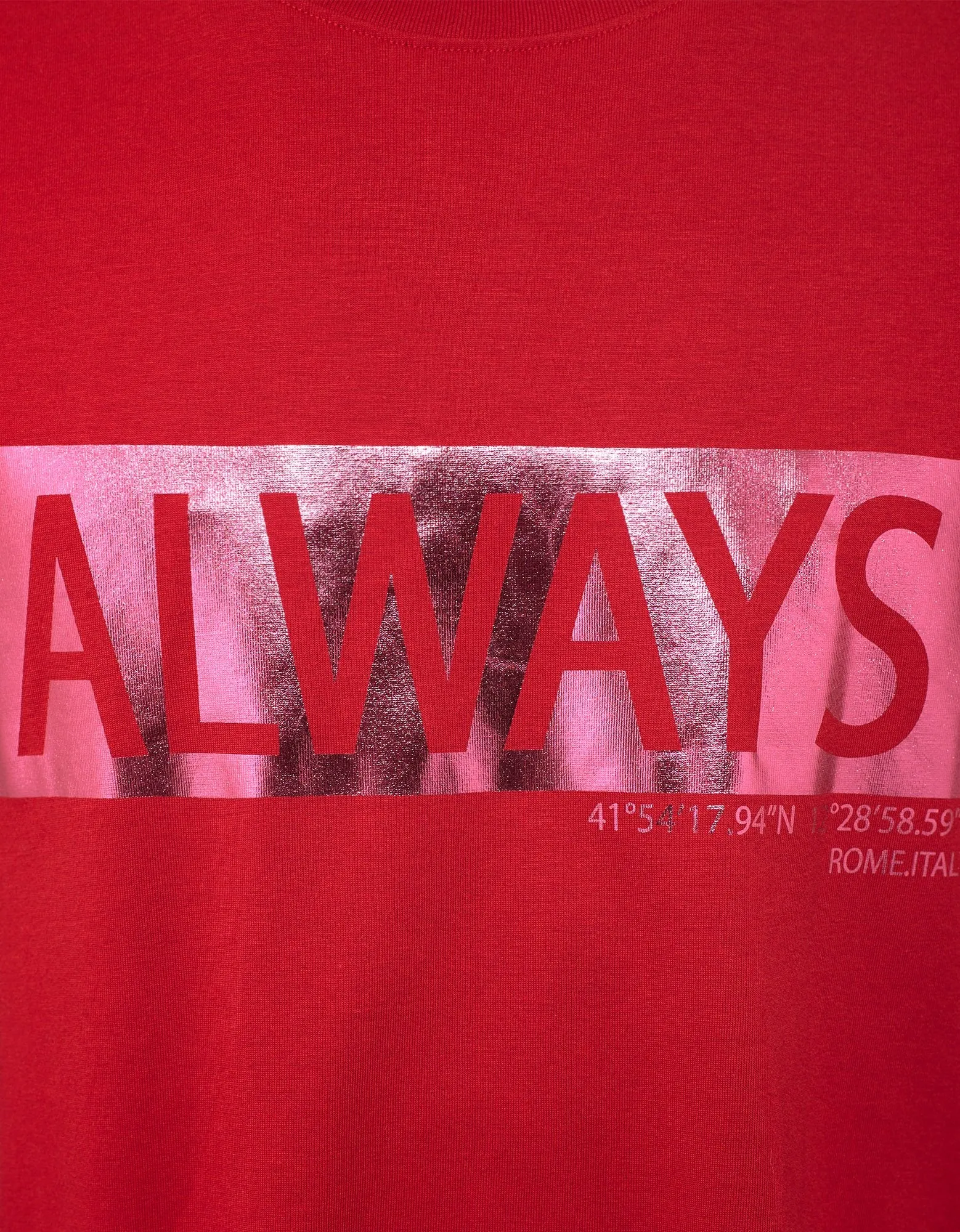 Red 'Always' Print T-Shirt