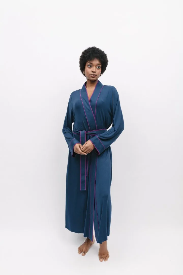 Southbank Navy Liva Modal Longsleeve Robe