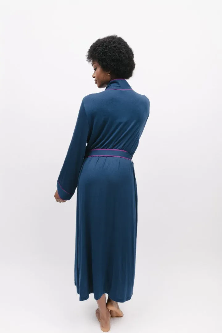 Southbank Navy Liva Modal Longsleeve Robe