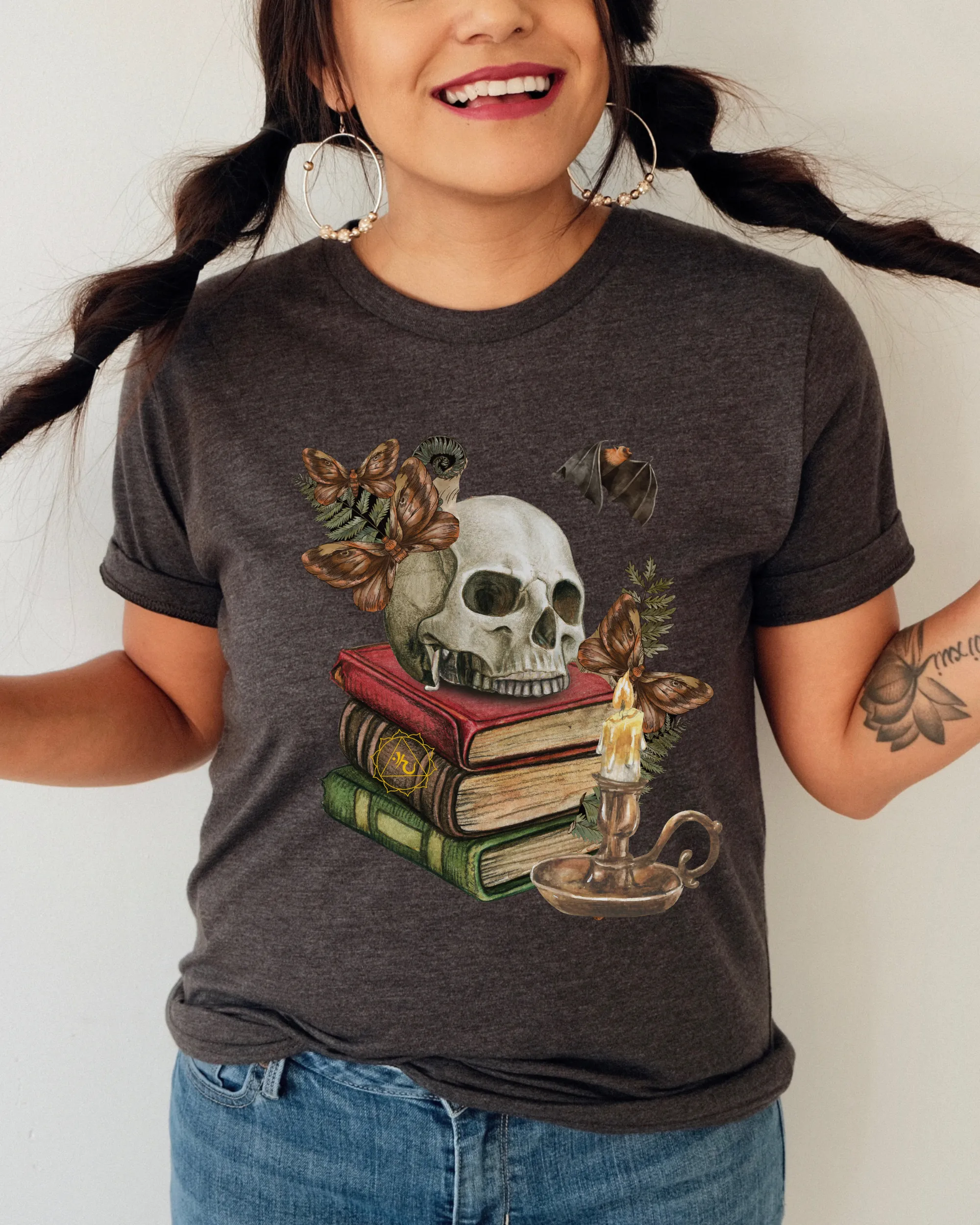 Spooky Spell Books shirt, Halloween Book Lover t-shirt, Skull Halloween t-shirt, Scary books shirt, Halloween book, Creepy Bats