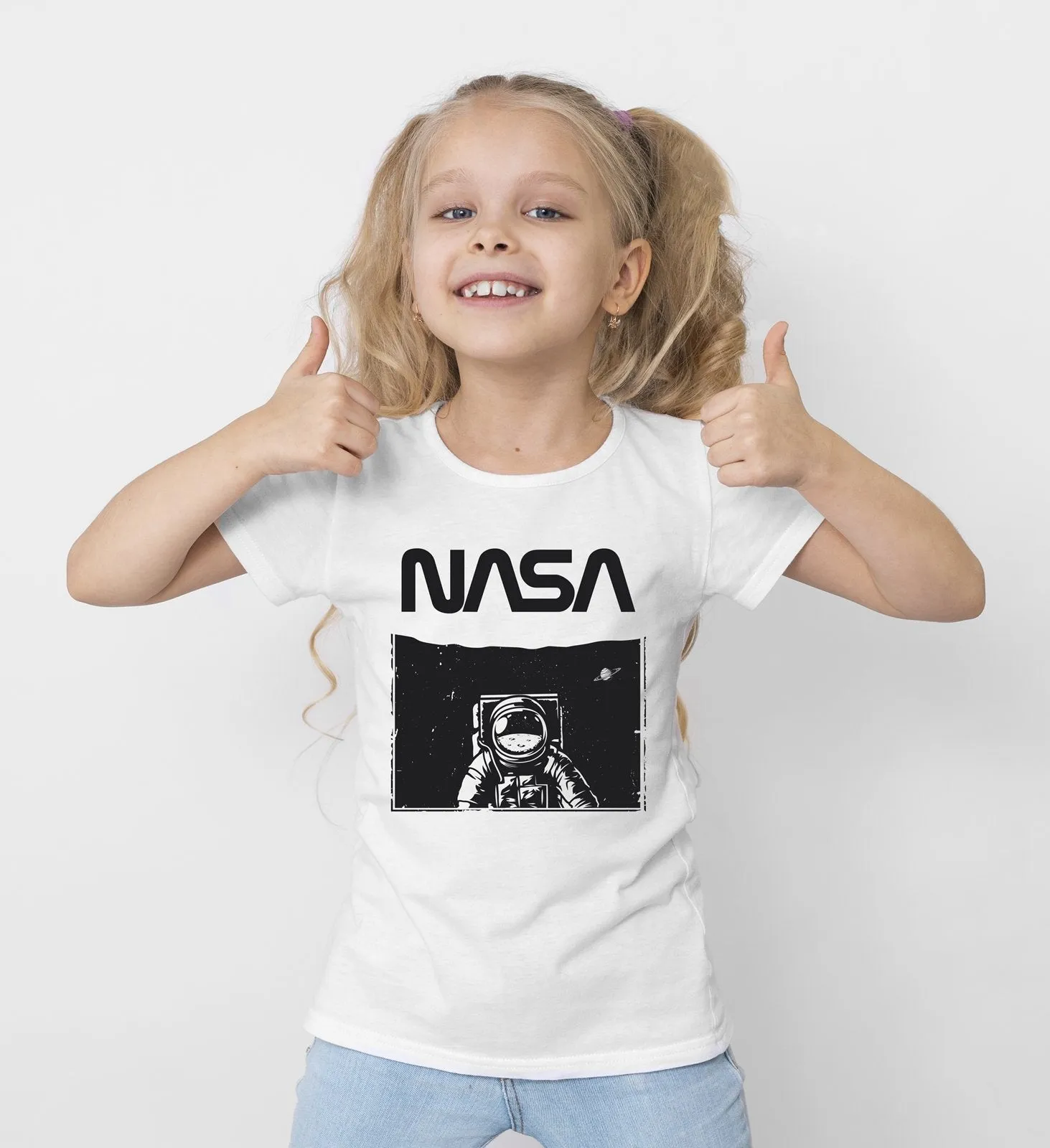 T-Shirt Kinder - NASA Astronaut (Black&White)