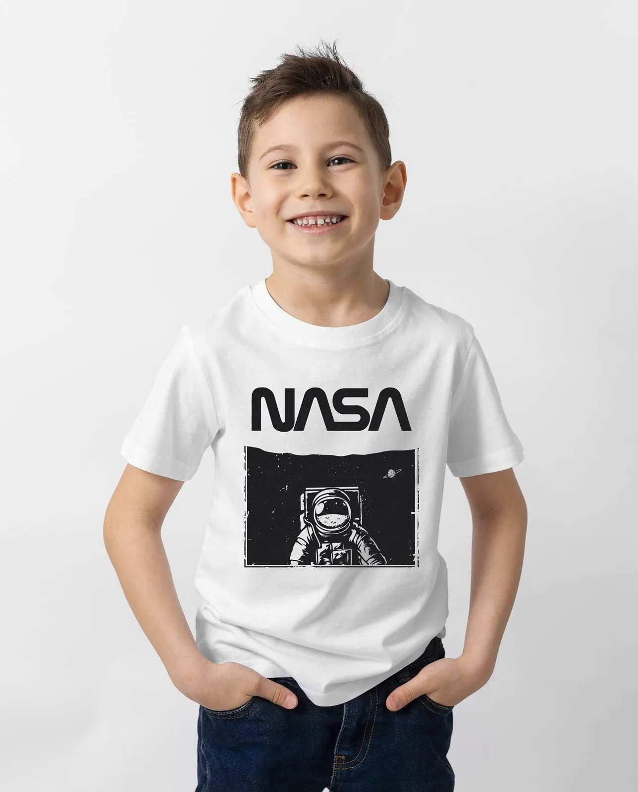 T-Shirt Kinder - NASA Astronaut (Black&White)