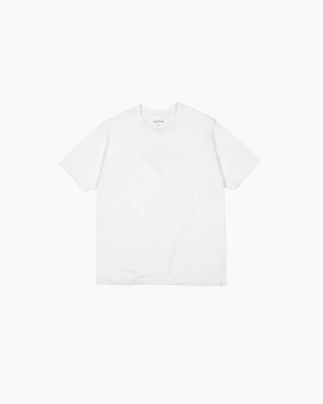 Tenore Embroidered Logo Tee - WHITE