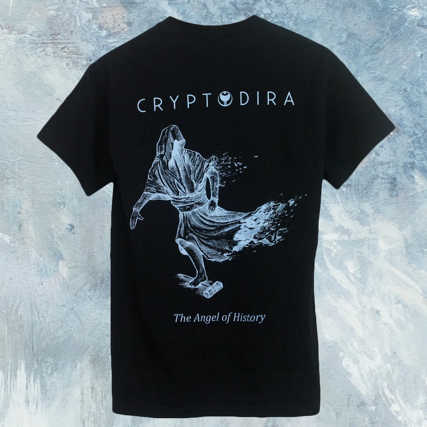 The Angel Of History (Embroidered) Black T-Shirt