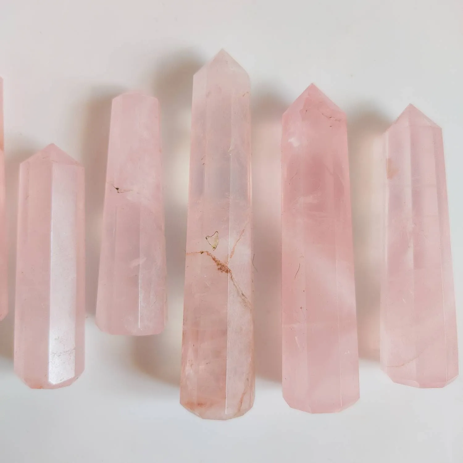 Transparent Rose Quartz Crystal Obelisk