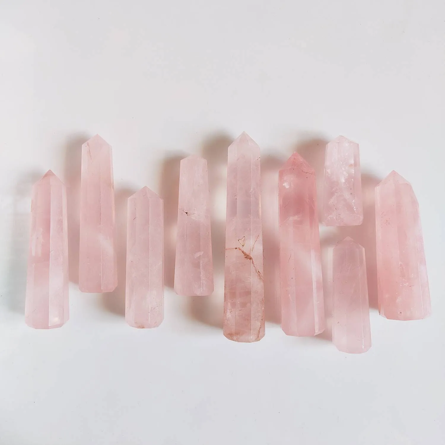 Transparent Rose Quartz Crystal Obelisk