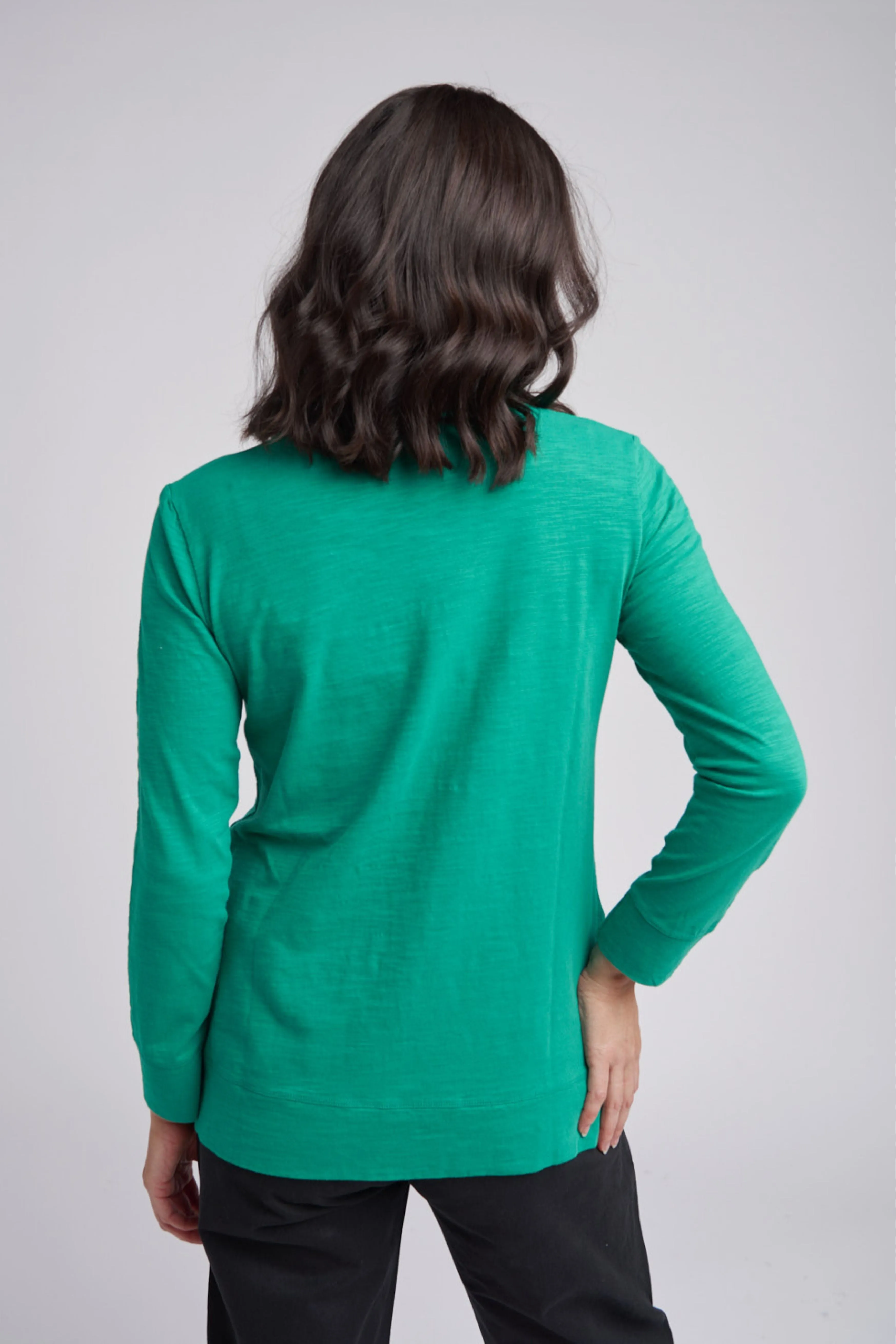 V Neck Hi Low Cotton Tee Greenlake